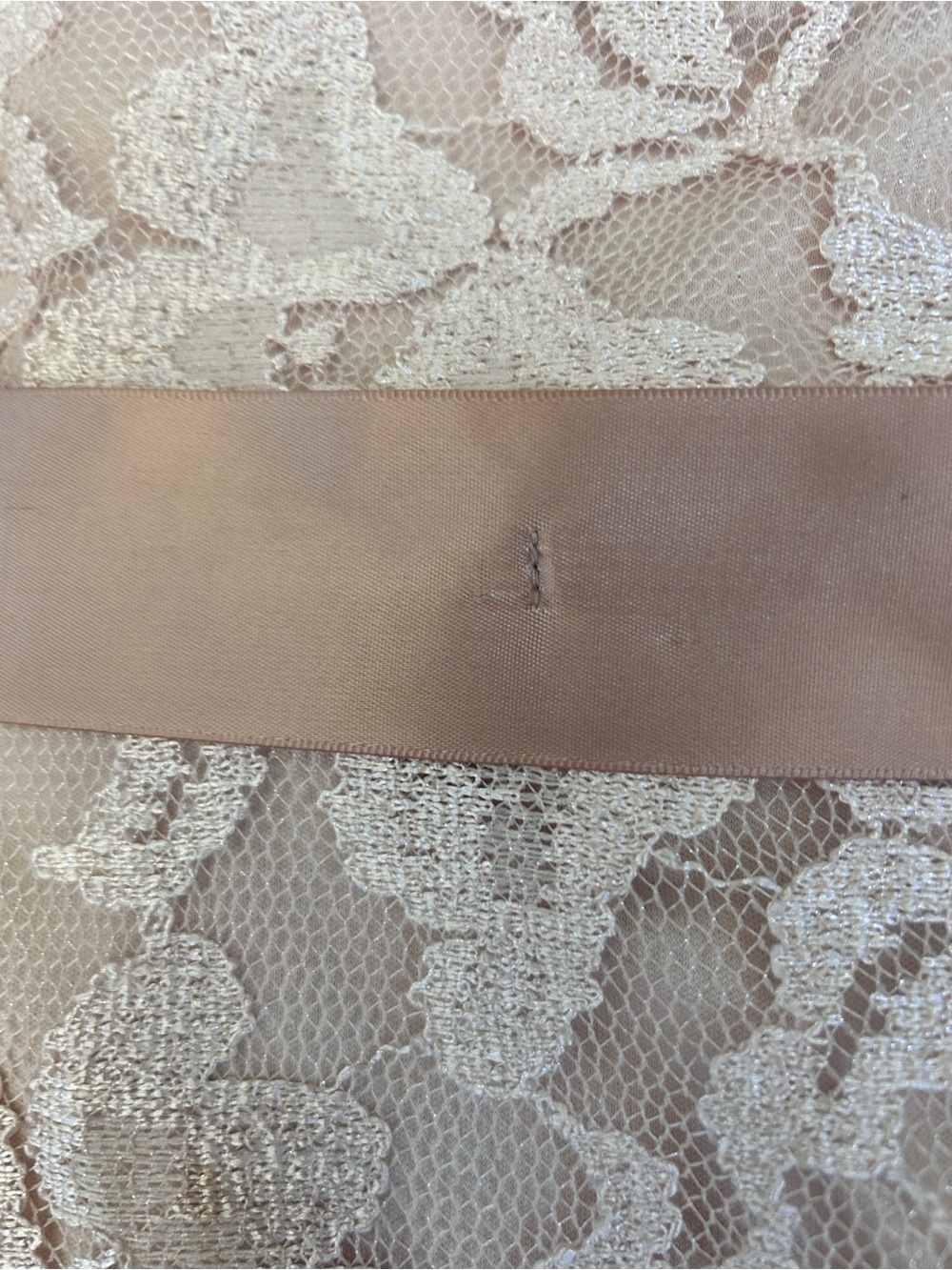 Vintage Deb Soft Peach/Nude Full Length Bodycon Lace Dress Juniors size 5 - Picture 12 of 12